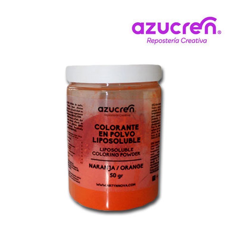 COLORANTE EN POLVO LIPOSOLUBLE NARANJA ORANGE AZUCREN 50 GRAMOS