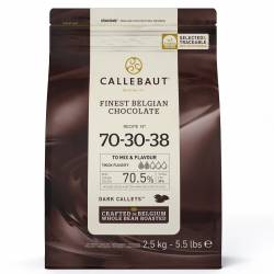CALLEBAUT CALLETS DE CHOCOLATE - EXTRA ESCURO 70,4 % 2,5 KG