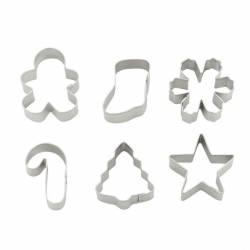 SET 6 SMALL BISCUIT CUTTERS CHRISTMAS CROWN WILTON (...