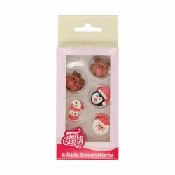 FUNCAKES SET 12 DECORACIONES DE AZUCAR NAVIDAD ( F50250 )