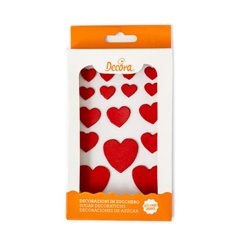 16 PIECES OF SUGAR HEART DECORATIONS ( 0500355 )