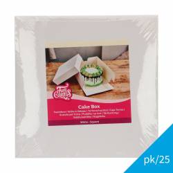 FUNCAKES PACK 25 WHITE CAKE BOXES 28 X 28 X 28 X 15CM. (...