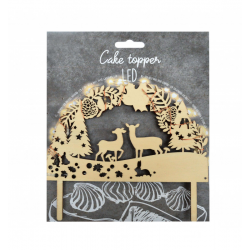 ENCHANTED FOREST WOODEN CAKE TOPPER WITH LED. SCRAPCOOKING