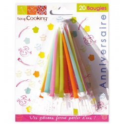 SET OF 20 CANDLES IN VARIOUS COLOURS. SCRAPCOOKING