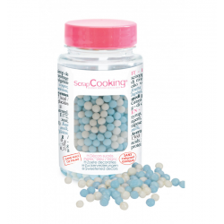 BLUE AND WHITE PEARL SUGAR DECORATIONS 55 GR. SCRAPCOOKING