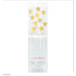PACK OF 10 UND TOPPERS GOLDEN STARS. SCRAPCOOKING