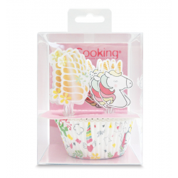 PACK 24 CAPSULES + 24 UNICORN CAKE TOPPERS. SCRAPCOOKING