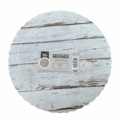 25 UNITS EXTRA-STRONG WHITE WOOD GRAINED DISC 25 CM X 3...