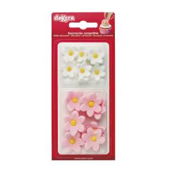 BLISTER PACK OF 7 WHITE AND 7 PINK SUGAR DAISIES (230060)
