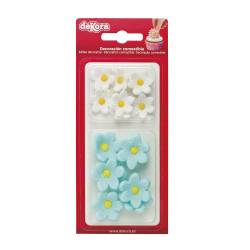 BLISTER PACK OF 7 WHITE AND 7 BLUE SUGAR DAISIES (230060)
