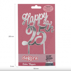 TOPPER 25th ANNIVERSARY " HAPPY 25th". DEKORA ( 354107 )