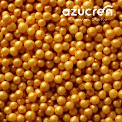 AZUCREN BEADS GOLD 4 MM. AZUCREN CAN 900 GRAMS - E171 FREE