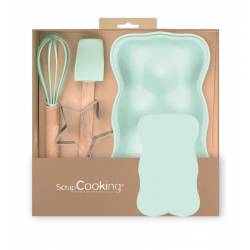 SET 4 TEDDY (WHISK, SPOON, BEAR MOULD AND CUTTER)...
