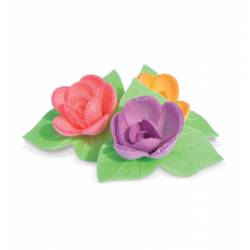SET 6 MINI ROSES WITH WAFER SHEETS. SCRAPCOOKING ( 2286 )