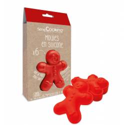 SET 6 SILICONE GINGERBREAD MOULDS - SCRAPCOOKING (2911)