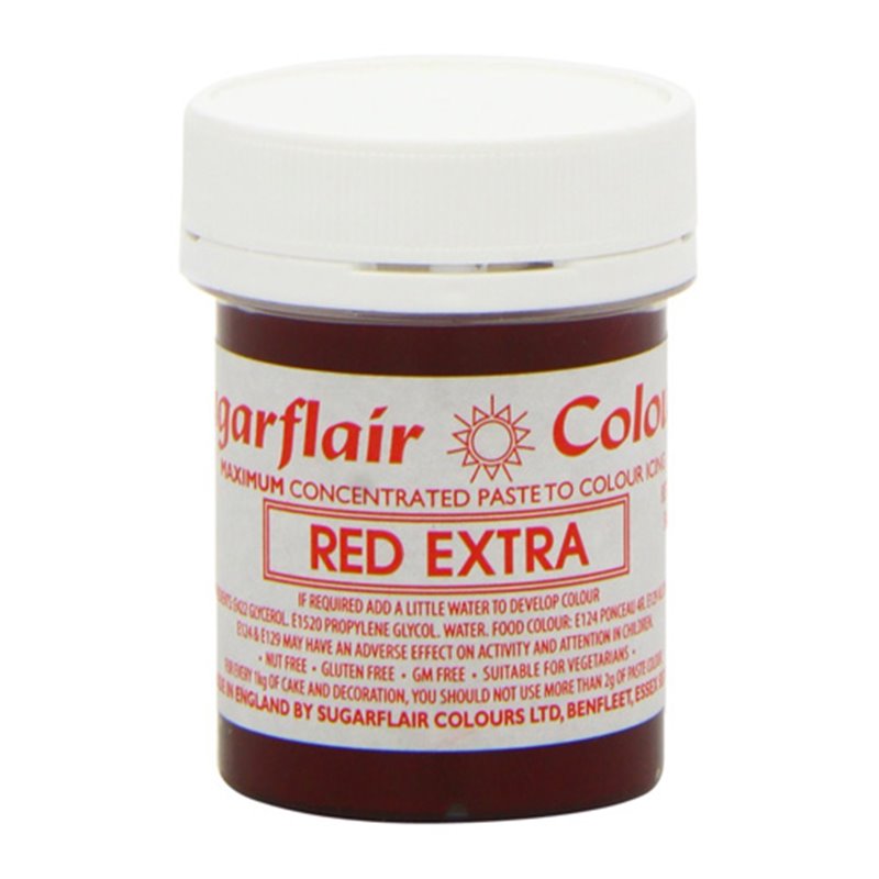 COLORANTE RED EXTRA ( ROJO EXTRA ) SUGARFLAIR BOTE 42 GRAMOS ( C101 ) SIN GLUTEN