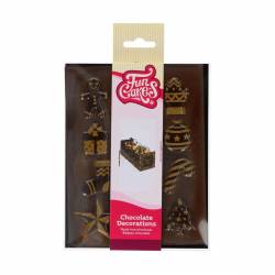 FUNCAKES 12 CHRISTMAS GOLD CHOCOLATE DECORATIONS ( F50660 )