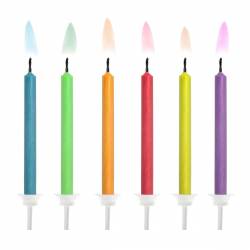 6 PARTY DECO COLOURED BIRTHDAY CANDLES ( SCK-1 )