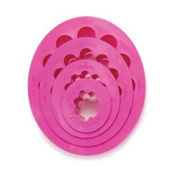 SET 4 PLASTIC CUTTERS WITH CURLY OVAL SHAPE ( 0255308 )