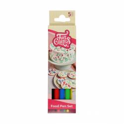 FUNCAKES PACK 5 MARKERS BLACK, RED, BLUE, GREEN AND...