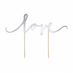 CAKE TOPPER LOVE - PLATA PARTYDECO ( KPT1-018 )