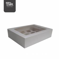 EXCELLENT 12 WHITE CUPCAKE BOX AZUCREN