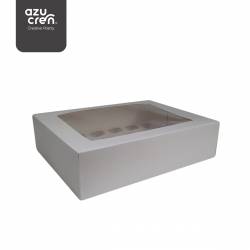 EXCELLENT 24 WHITE MINICUPCAKE BOX AZUCREN