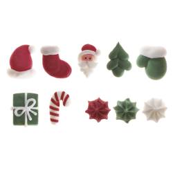 CHRISTMAS SUGAR DECORATIONS 2D CHRISTMAS 24 FIGURES...