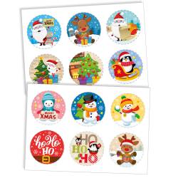 12 DISCOS COMESTIBLES OBLEA NAVIDAD 5,8 CM ZERO DEKORA...