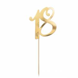 CAKE TOPPER 18 GOLD PARTY DECO (KPT62-18-019)