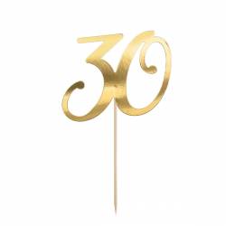 CAKE TOPPER 30 GOLD PARTY DECO (KPT62-30-019)