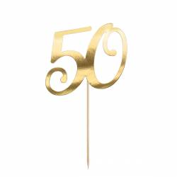 CAKE TOPPER 50 GOLD PARTY DECO (KPT62-50-019)