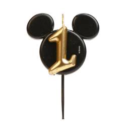 GEBURTSTAGKERZEN MICKEY MOUSE OHREN Nr. 1 - 8,5 CM DEKORA...