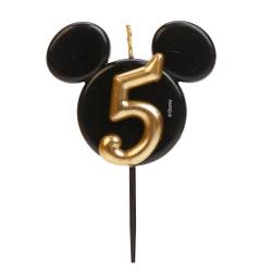 BOUGIES D'ANNIVERSAIRE OREILLES MICKEY MOUSE Nº 5- 8.5 CM...