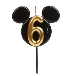 BOUGIES D'ANNIVERSAIRE OREILLES MICKEY MOUSE Nº 6- 8.5 CM...