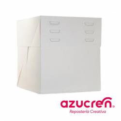 CAJA TARTA BLANCA ALTURA REGULABLE 15 X 15 X 20 A 30 CM....