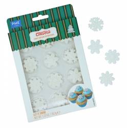 SET 12 SUGAR DECORATIONS FALLING SNOW PME (CH24EDP024)