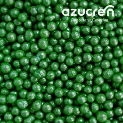 GREEN SUGAR PEARLS 4 MM AZUCREN POT 90 GR - E171 FREE