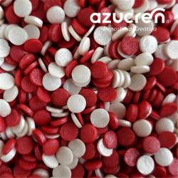 CONFETTI RED/WHITE AZUCREN 700 GRAMS - E171 FREE