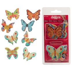 ASSORTED BUTTERFLY WAFERS BLISTER PACK 8 UNITS DEKORA ( 166014 )