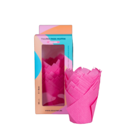 50 TULIPAS ROSA BEBE PARA MUFFIN AZUCREN