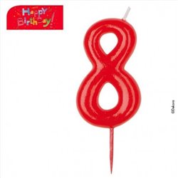 CANDLE NO. 8 -- 5.5 CM. UNIT HEIGHT WITH BLISTER PACK DEKORA ( 345179 )