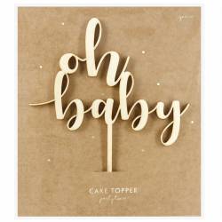 OH BABY PARTY DECO WOODEN CAKE TOPPER (KPT51-100)