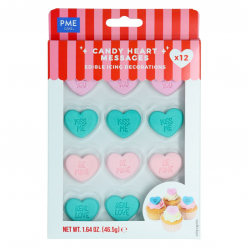 12 SUGAR DECORATIONS HEARTS PME ( VD24EDP067 )