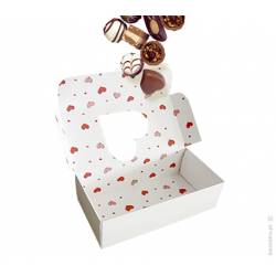 REVERSIBLE BISCUIT BOX WITH HEART WINDOW 18 X 9 X 5 CM.