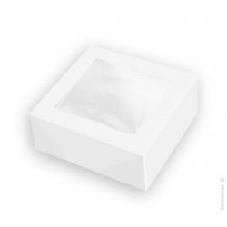 SQUARE WHITE BOX WITH WINDOW 30 X 30 X 9,5 CM. HEIGHT