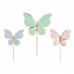 9 TOPPERS MARIPOSAS 6,5 CM PARTYDECO (KPT76)