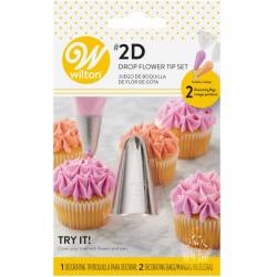 SET 1 NOZZLE 2D + 2 DISPOSABLE SLEEVES 30 CM WILTON...