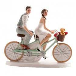 WEDDING COUPLE ON BICYCLE 16 X 18 CM DEKORA ( 305069 )