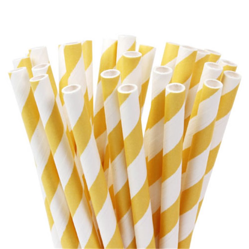 WHITE PAPER STICKS WITH YELLOW LINES PACKAGE 20 UNITS HOUSE OF MARIE